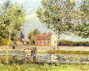 Alfred Sisley Hauser am Ufer der Loing painting